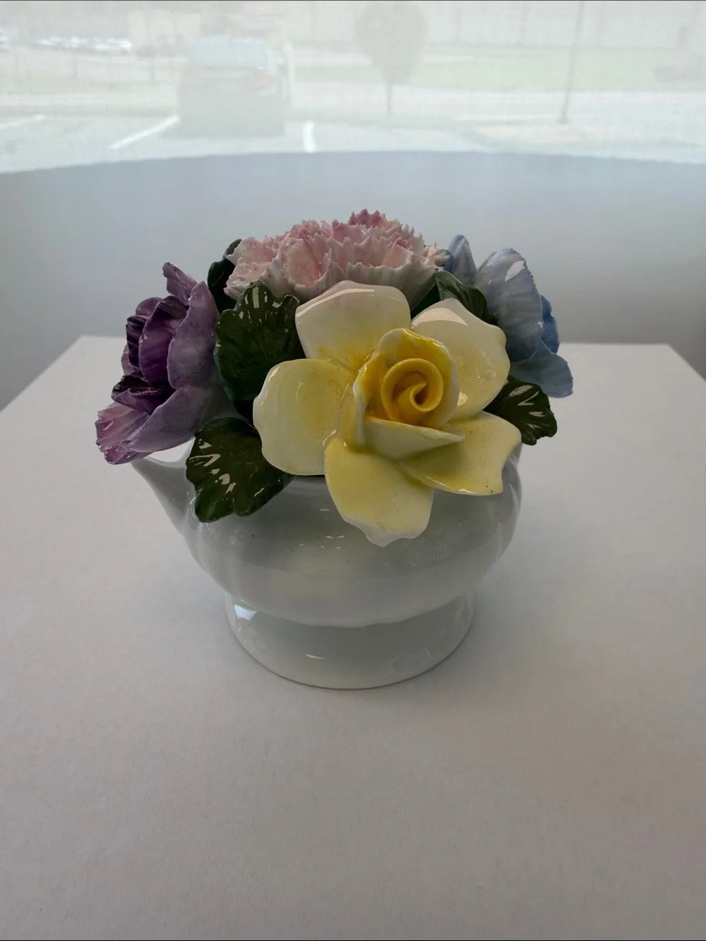Aynsley Porcelain Floral Arrangement Decorative Accent - Yellow, Purple, Pink